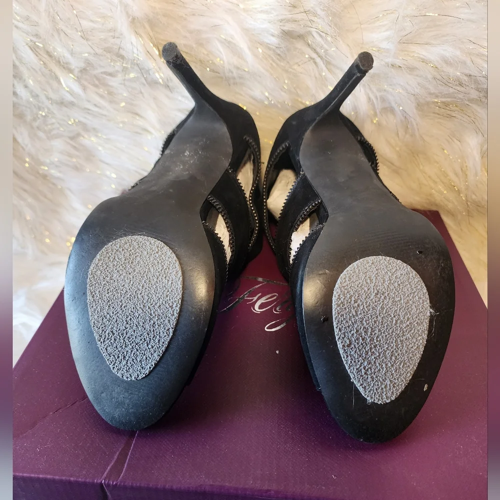 Fergie Ameila Black Zipper Sandals--Sizes 7.5 and  8.5 Women - Picture 9 of 10